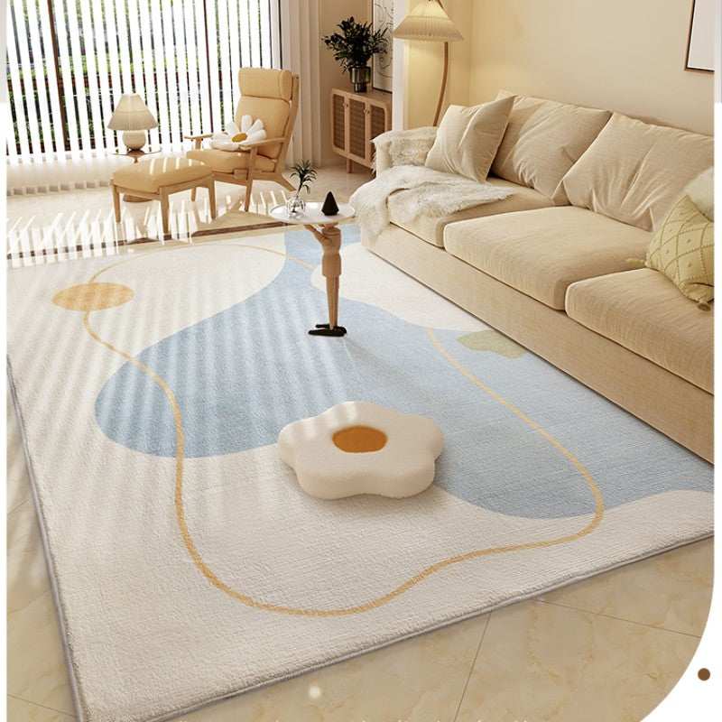 Feblilac Print Geometric Pattern Poly Living Room Mat Carpet