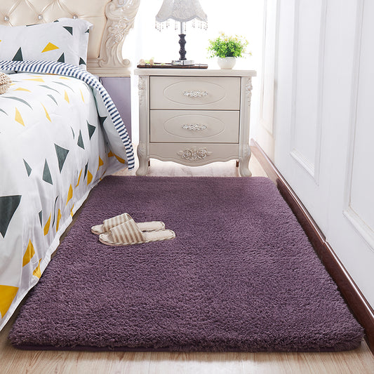 Feblilac Solid Purple Tufted Living Room Carpet Bedroom Mat