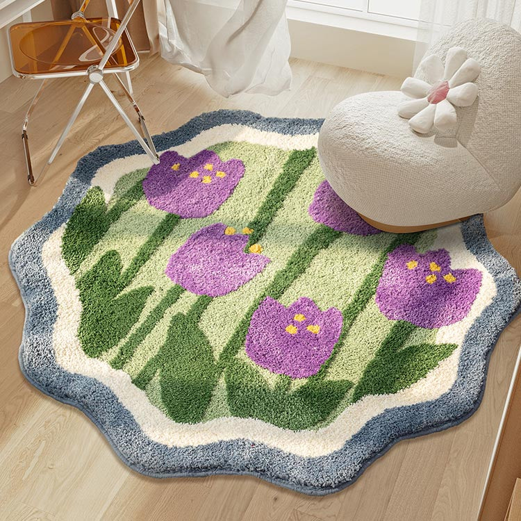 Feblilac Purple Tulip Garden Area Mat - Feblilac® Mat