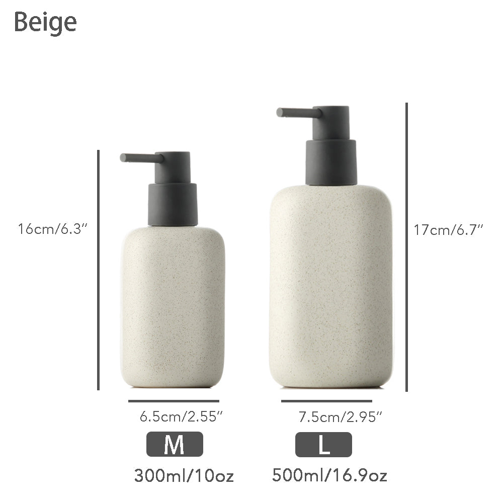 Off-white Ceramic Soap Dispenser, Oval Bathroom Bottle, Simple Design Soap Dispenser, Refillable Reusable Lotion Pump for Bathroom Kitchen