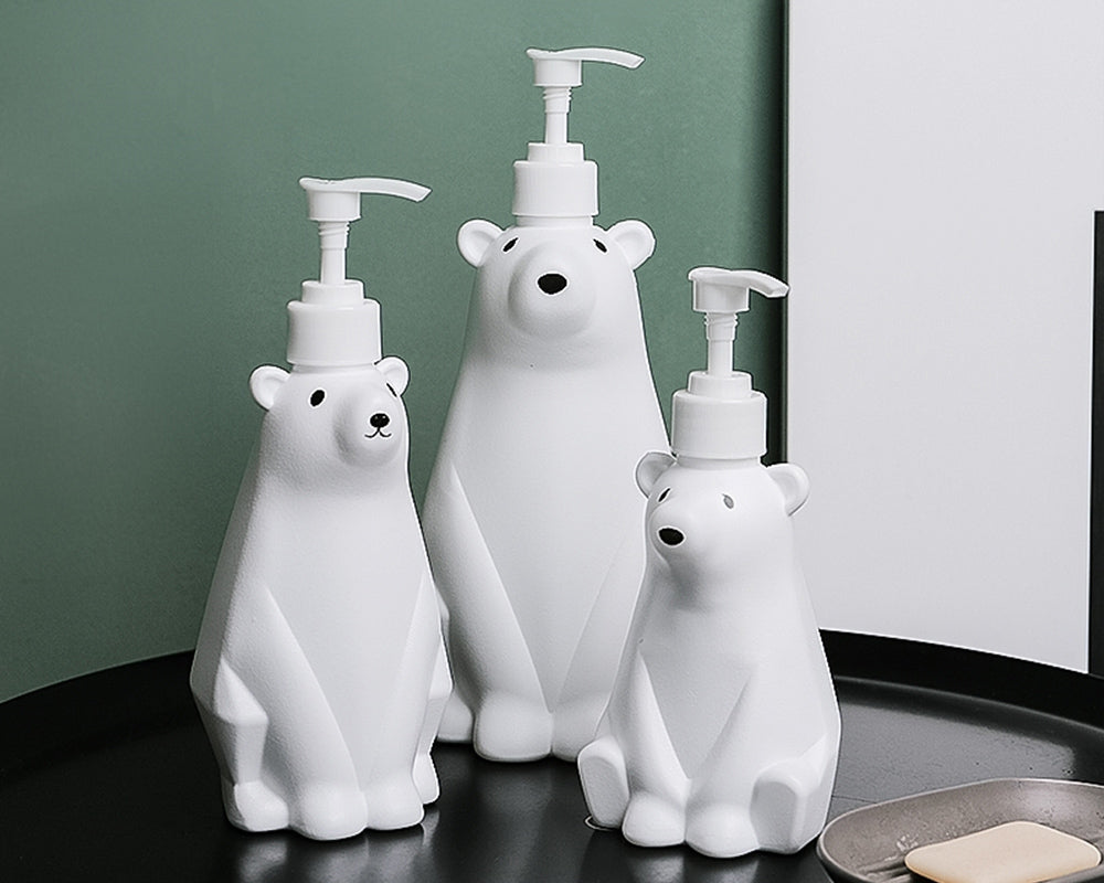 Plastic Polar Bear Soap Dispenser, PVC Liquid Soap Pump Bottle