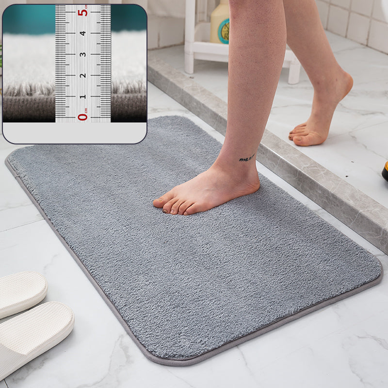 Feblilac Rectangular Solid Short Plush Tufted Bath Mat - view 2
