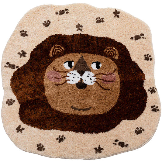 Cartoon Lion Area Mat, Cute Cartoon Animal Mat for Kid's Room, Living Room Area Carpet, 43x43 inches - Feblilac® Mat