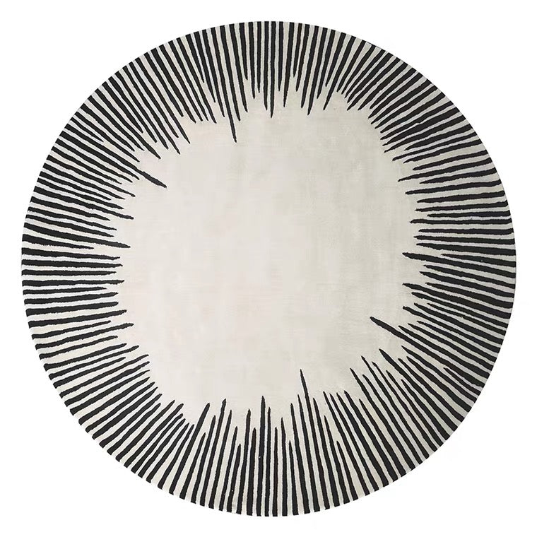 Feblilac Round Minimalist Lines Living Room Carpet - view 4
