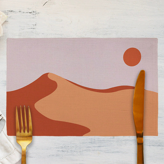 Orange Sunset Fabric Placemats - Feblilac® Mat