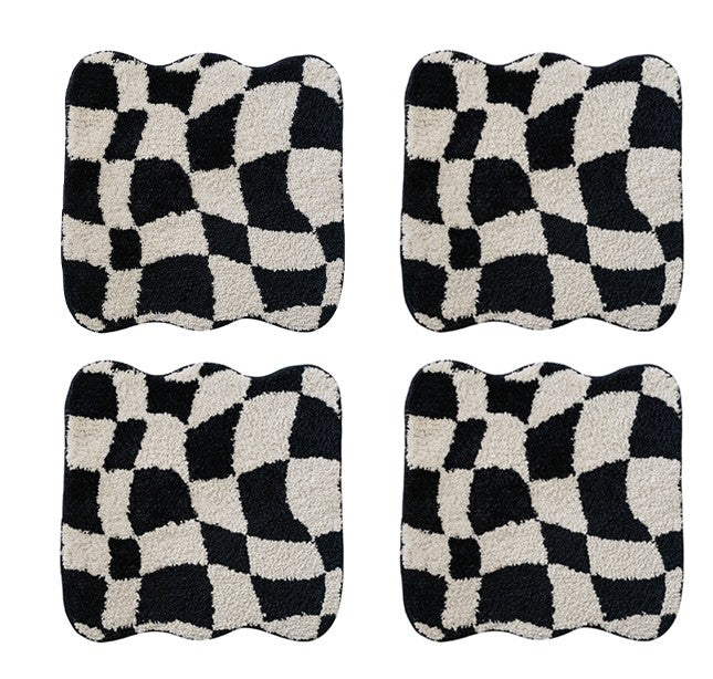 Feblilac Round and Square Deformed Geometrically Latticed Tufted Cushion - view 4