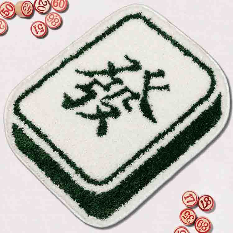 Feblilac Mahjong Fa Fortune Bath Mat 21.6"x23.6" - Feblilac® Mat