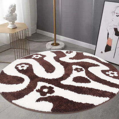 Feblilac Round Dizzy Flower Bath Area Mat 31"x31", 80cmx80cm - Feblilac® Mat