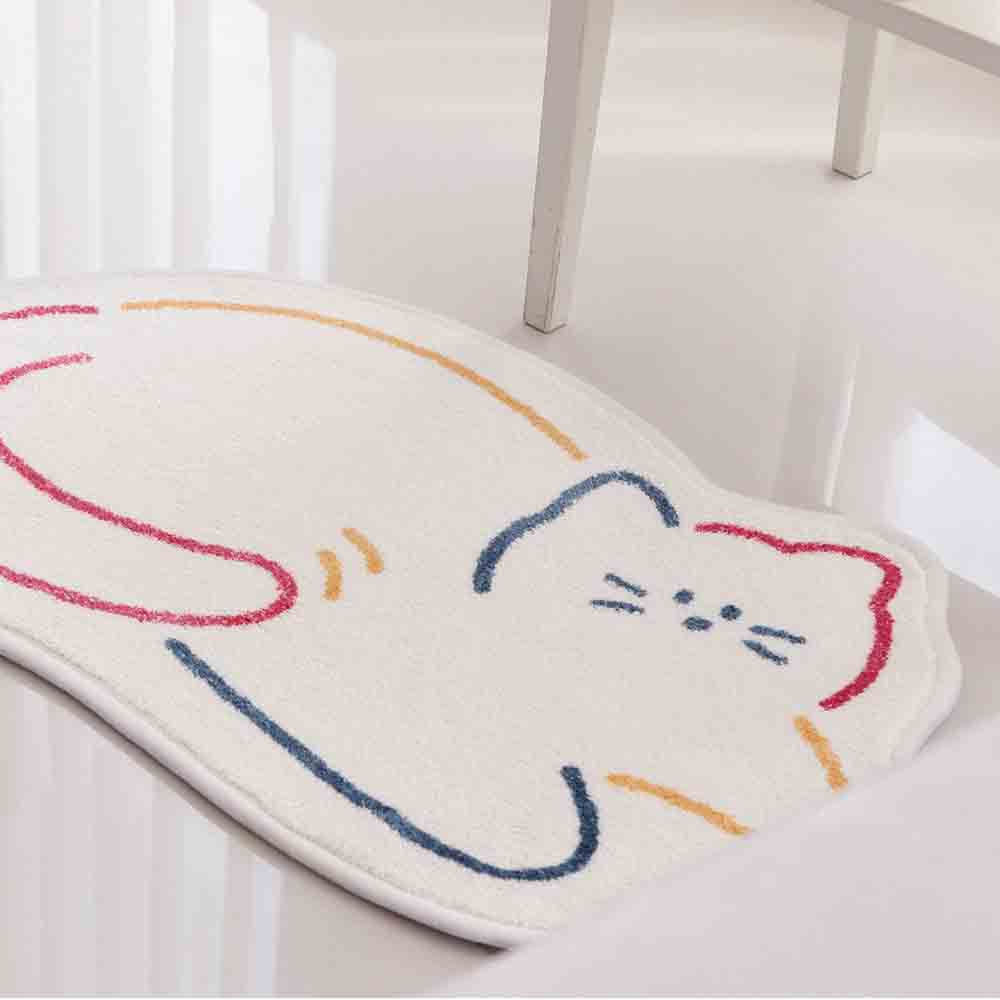 Cute White Cat Bath Mat - Feblilac® Mat