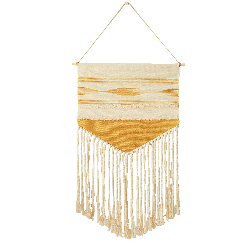 Feblilac Stripe Tassel Tufted Tapestry