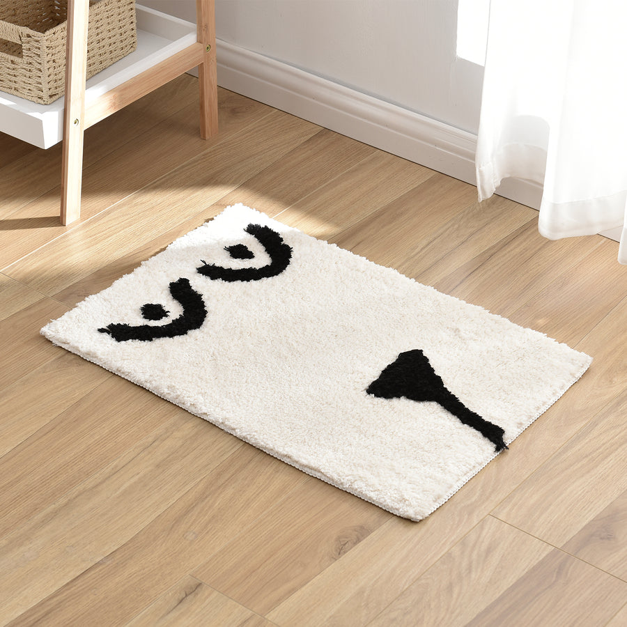 Black and White Get Naked Bath Mat 15″x23″, 40x60cm Clearance Sale - Feblilac® Mat