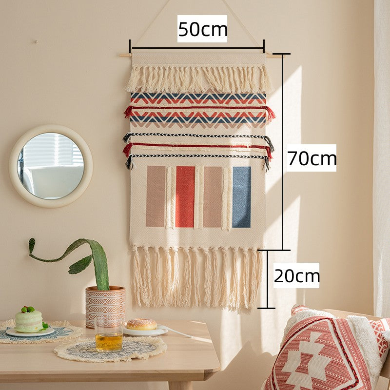 Feblilac Geometric Tassel Tufted Tapestry