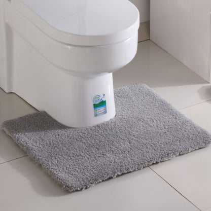 Feblilac Solid Tufted Toilet U-Shaped Floor Bathroom Mat