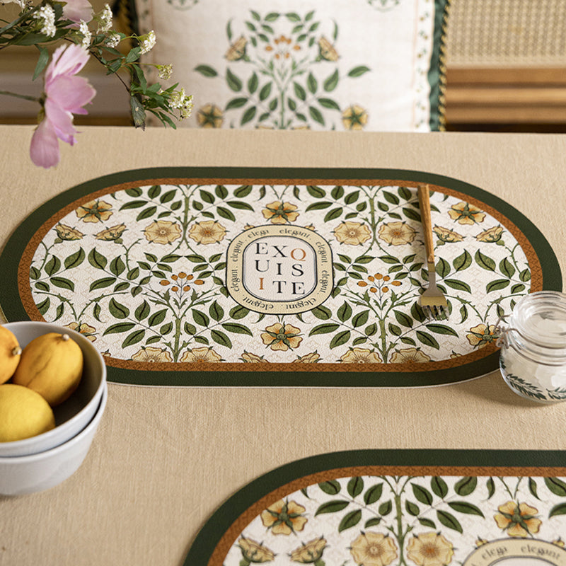[Two pieces] American leather placemats waterproof and wash-free oil bowl pads insulation pads table mats West - view 2
