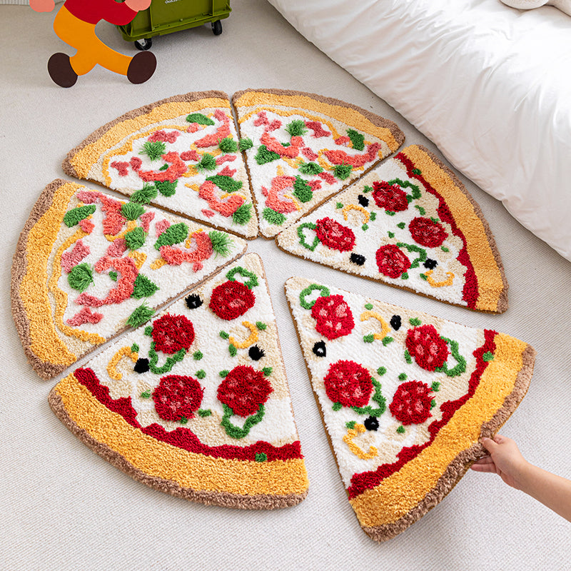Feblilac Cute Fun Pizza Bedroom Rug Mat, Food Bedroom Rug, Soft Plush ...