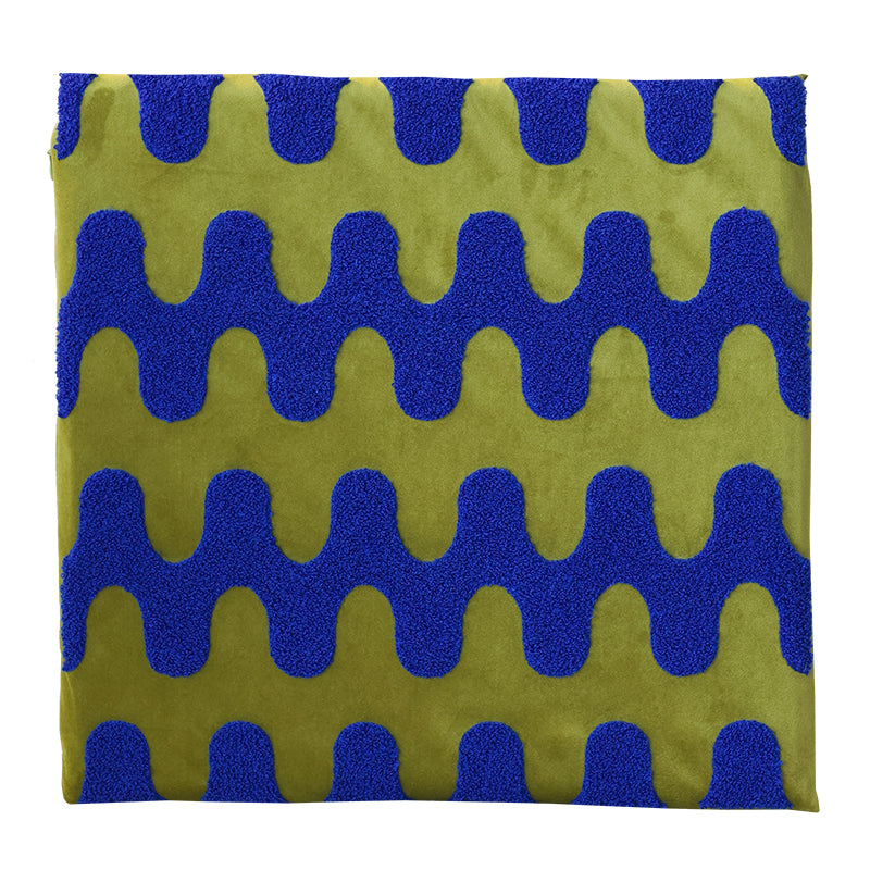 Feblilac Geometric Wave Memory Foam Tufted Cushion