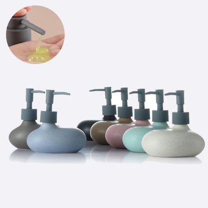 Ceramic Soap Dispenser, Liquid Bathroom Bottle, Simple Design, Funny Shape, Refillable Reusable Lotion Pump for Bathroom Kitchen, 200ml/7oz