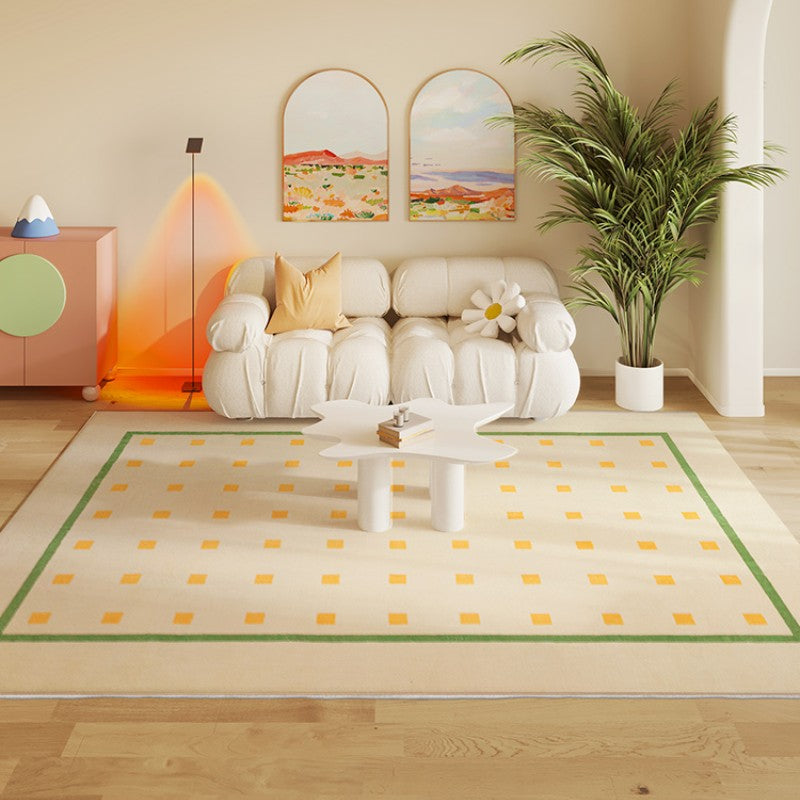 Feblilac Print Modern Minimalist Square Poly Living Room Mat Carpet