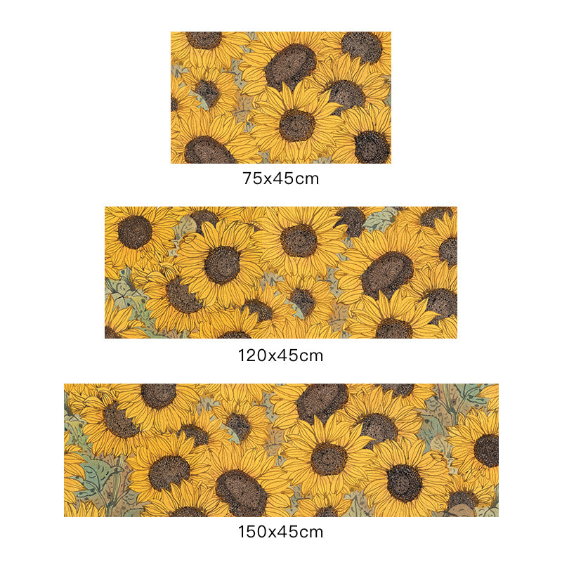 Feblilac Yellow Sunflower Diatomaceous Earth Kitchen Mat