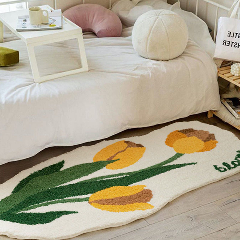 Yellow Tulip Bedroom Runner Mat - Feblilac® Mat