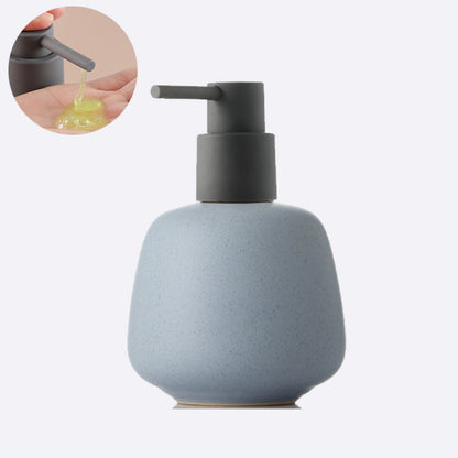 Ceramic Soap Dispenser, Liquid Bathroom Bottle, Simple Design, Refillable Reusable Lotion Pump for Bathroom Kitchen, 350ml/11.83oz