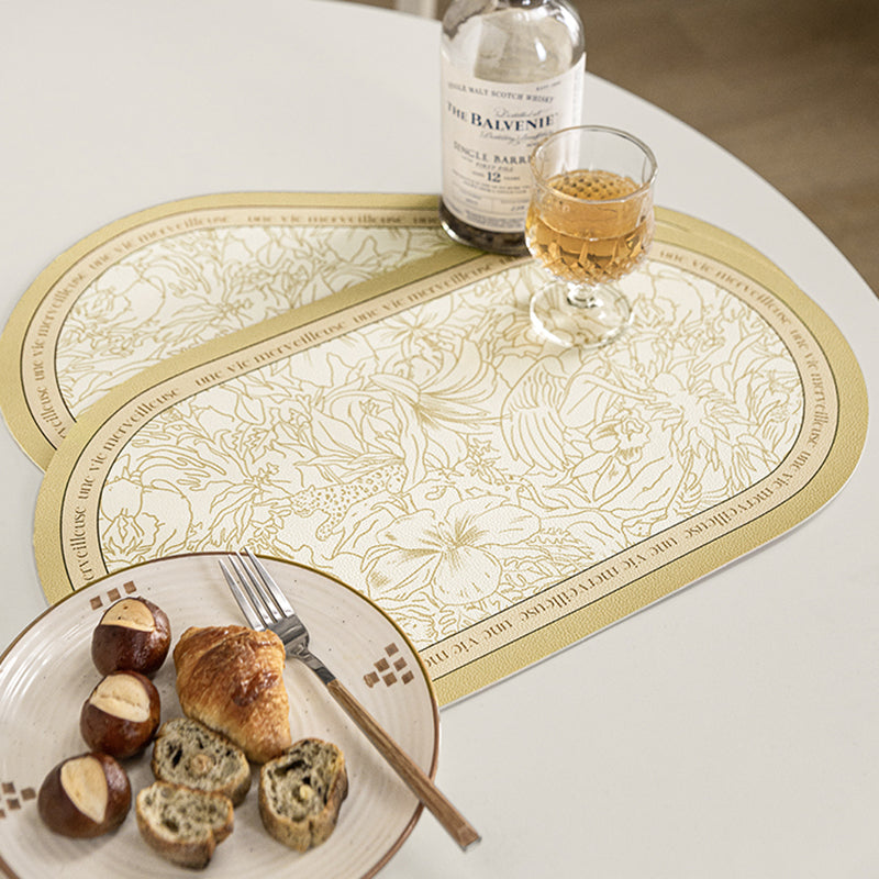 [Two pieces] Grippe American leather placemats waterproof and oil-proof placemats insulation pads cream wind table mats Western placemats