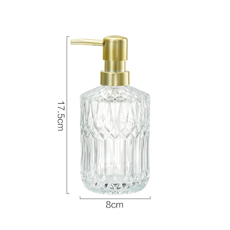 Nordic Style Luxury Glass Soap Dispenser, Lotion Hand Sanitizer Bottle for Bathroom Kitchen