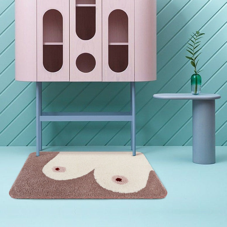 Feblilac Cute Boobs Bath Mat, Funny Mat for Bathroom - Feblilac® Mat