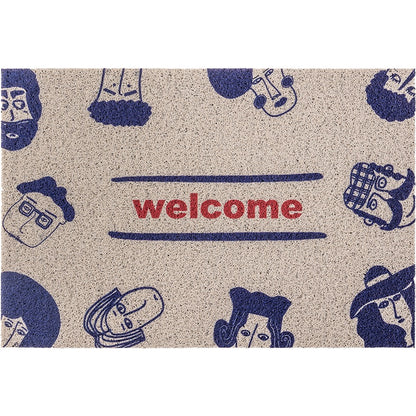 Blue Face Welcome Home PVC Entrance Door Mat