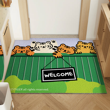 Four Tigers Welcome Home PVC Entrance Door Mat