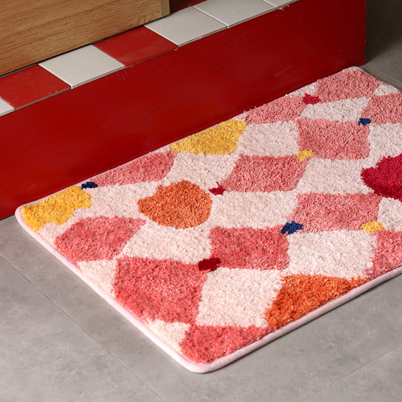 Lovely Pink Checkerboard Bath Mat - Feblilac® Mat