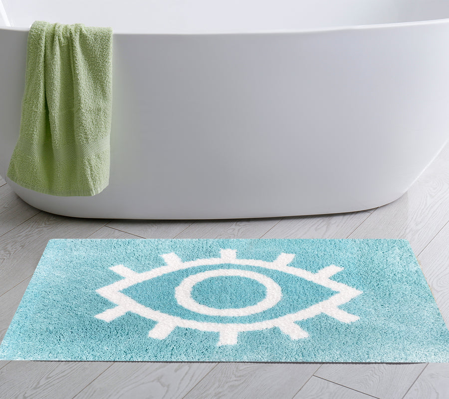 Feblilac the Eye of the Blue Devil Bathroom Rug - Feblilac® Mat
