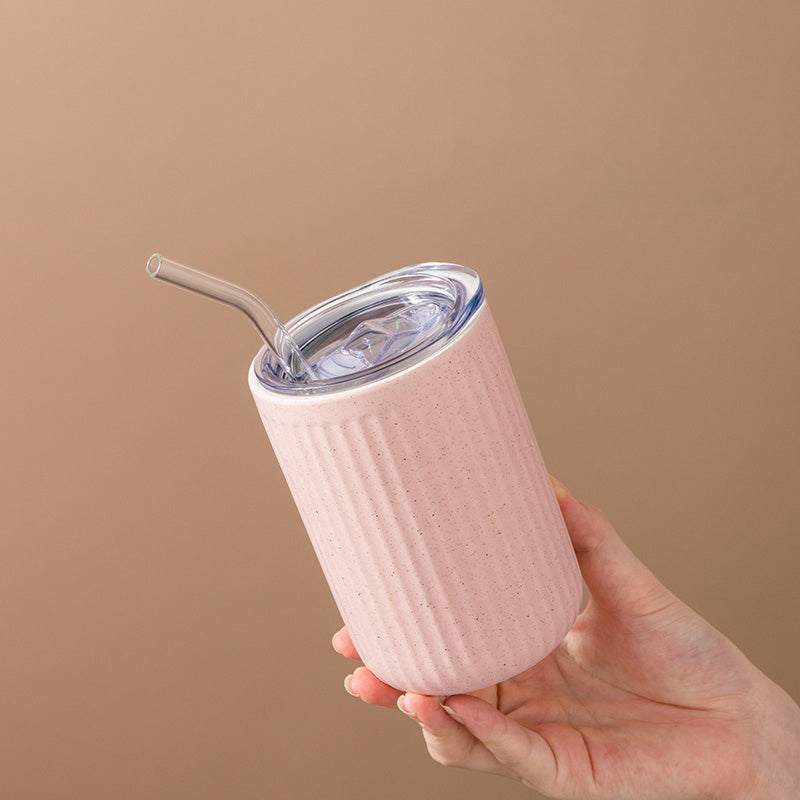 Ceramic Mug with Straw | Solid Color - view 9