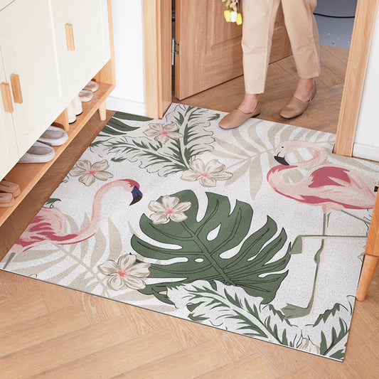 Flamingo Flower PVC Entrance Door Mat