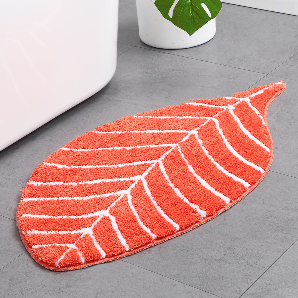 Feblilac Soft Red Leaves Bathroom Rug - Feblilac® Mat
