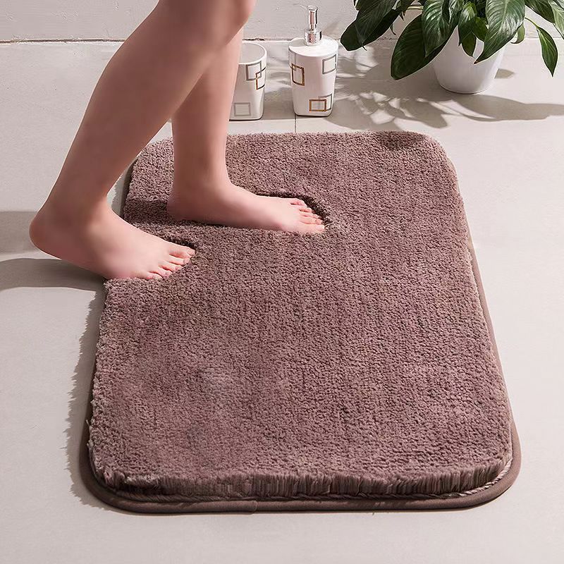 Feblilac Pure Solid Color Brown/Grey/White Extra Long Thick Bathroom Mat Runner - view 2
