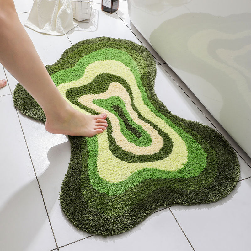 Feblilac Irregular Dizzy Green Leave Bath Mat 60x90cm - Feblilac® Mat