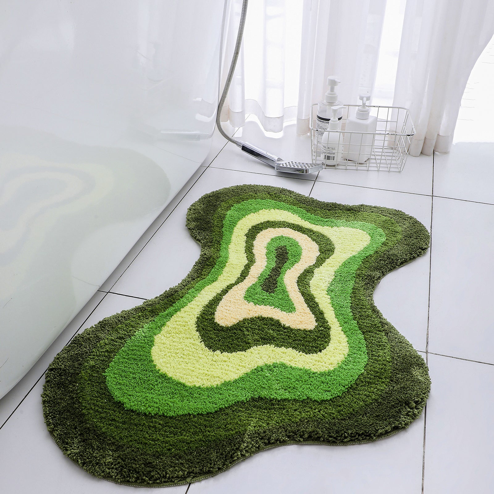 Feblilac Irregular Dizzy Green Leave Bath Mat 60x90cm - Feblilac® Mat