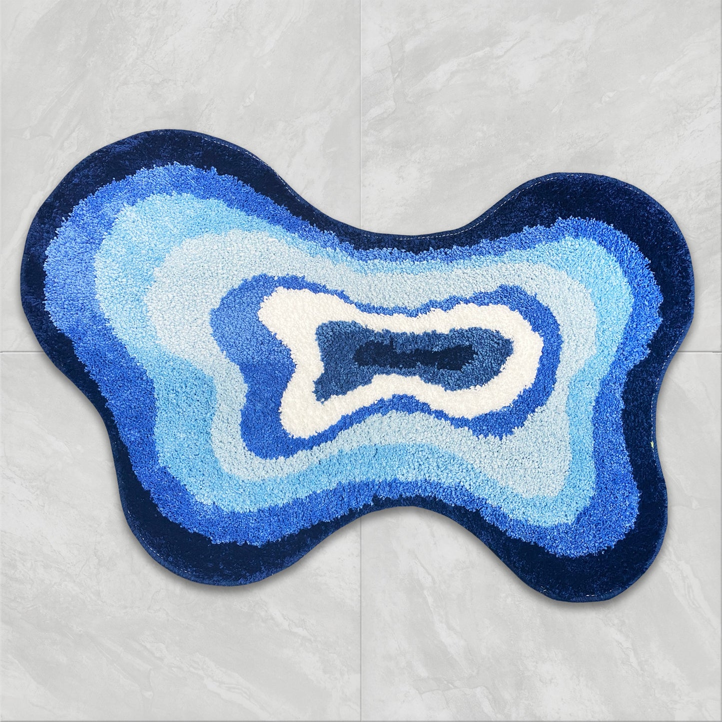 Feblilac Irregular Dizzy Blue Bath Mat 60x90cm - Feblilac® Mat