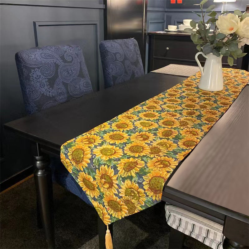 Feblilac The Retro Sunflower and Chamomile Table Runner