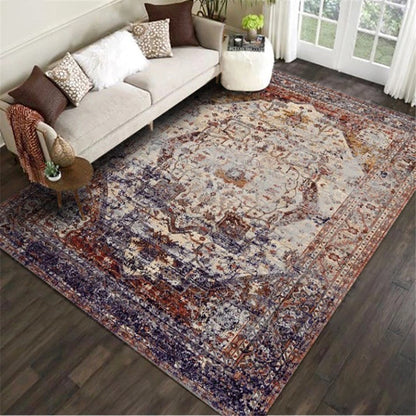 Persian Living Room Rug Multi Colored Geometric Carpet Polyester Pet Friendly Stain Resistant Anti-Slip Backing Rug with Braided Trim Gray-Purple Clearhalo 'Area Rug' 'Moroccan' 'Rugs' Rug' 2059220