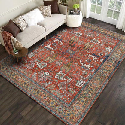 Persian Living Room Rug Multi Colored Geometric Carpet Polyester Pet Friendly Stain Resistant Anti-Slip Backing Rug with Braided Trim Ligth Gray-Red Clearhalo 'Area Rug' 'Moroccan' 'Rugs' Rug' 2059222