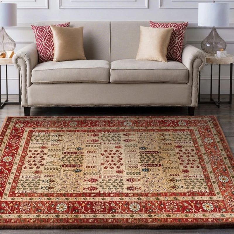 Persian Living Room Rug Multi Colored Geometric Carpet Polyester Pet Friendly Stain Resistant Anti-Slip Backing Rug with Braided Trim Red Clearhalo 'Area Rug' 'Moroccan' 'Rugs' Rug' 2059238