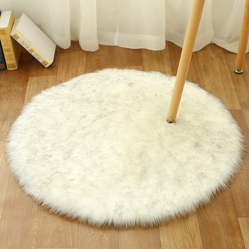 Comfort Girls Room Foot Rug Multicolor Plain Carpet Shag Pet Friendly Machine Washable Non-Slip Rug White-Gray Clearhalo 'Area Rug' 'Casual' 'Rugs' Rug' 2070559