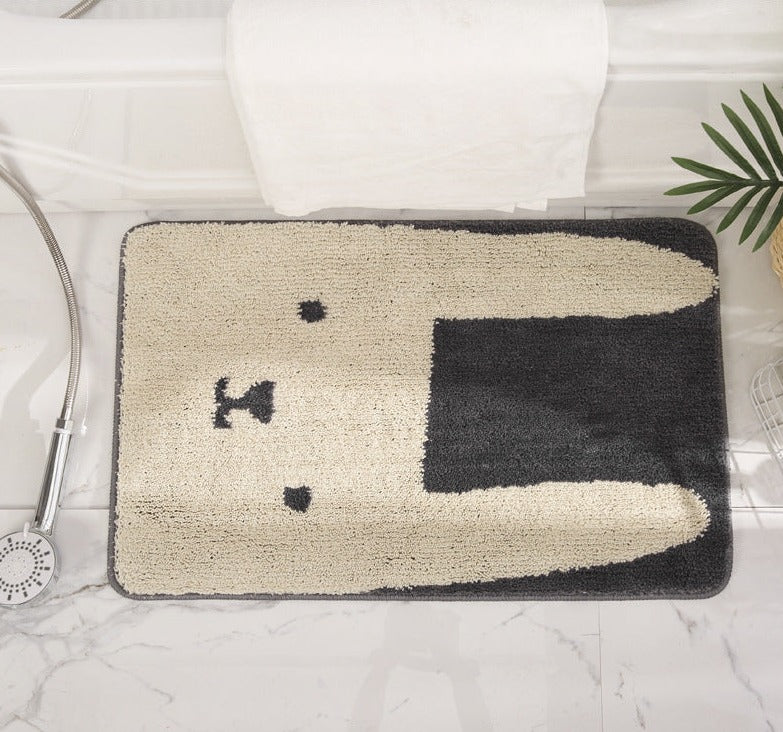 Cartoon Grey Rabbit Bath Mat, Bunny Mat for Bathroom - Feblilac® Mat