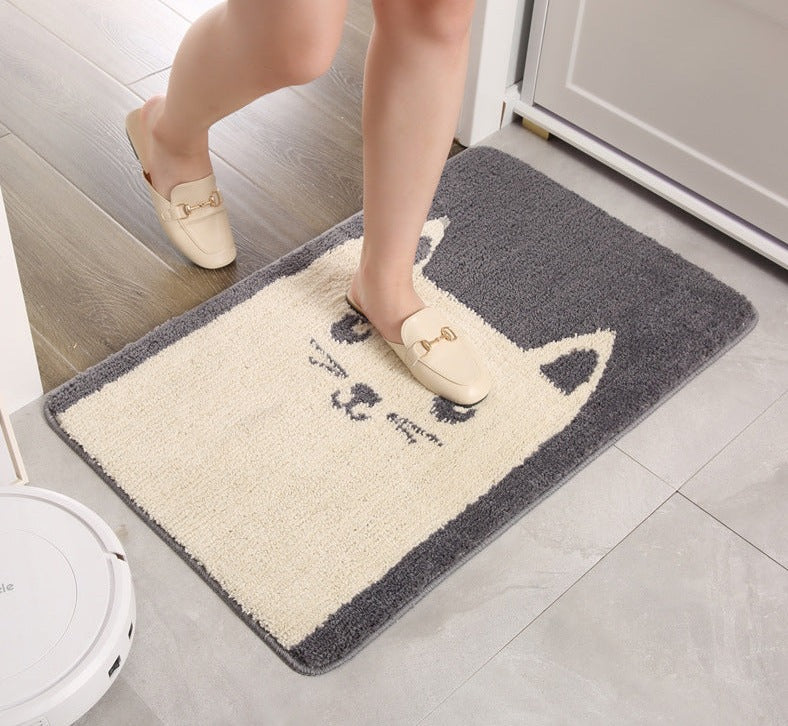 Cartoon Grey Cat Bath Mat - Feblilac® Mat