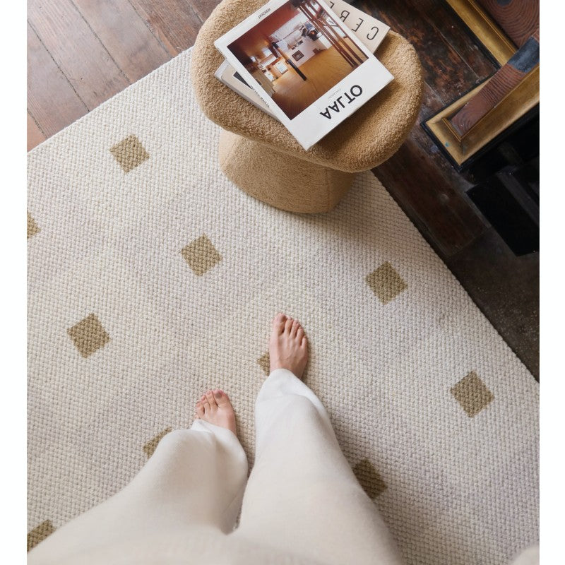 Feblilac Rectangular Square Geometric Pattern Living Room Wool Carpet - view 3