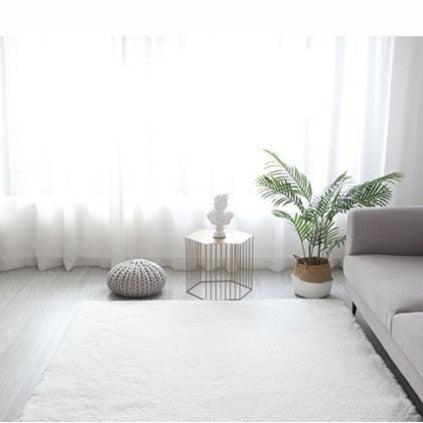 Feblilac Rectangular Solid White Thickened Tufted Bath Mat - view 2