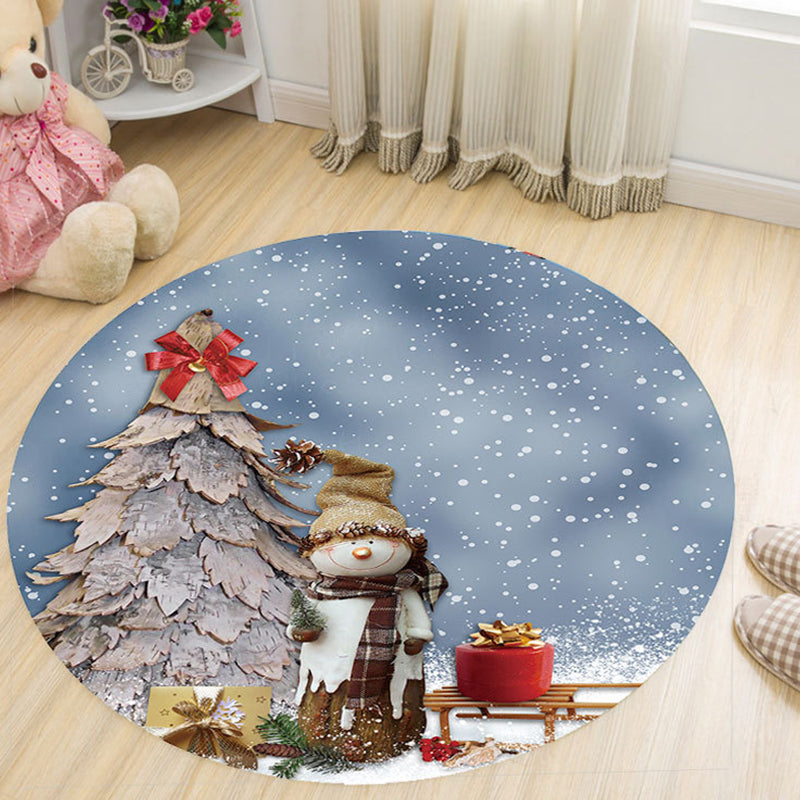 Cartoon Patterned Rug Multicolor Synthetics Carpet Stain Resistant Machine Washable Anti-Slip Rug for Kids Room