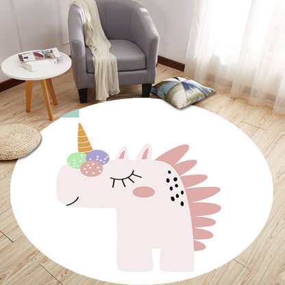 Cute Animal Indoor Rug Multi Colored Cartoon Rug Polypropylene Washable Non-Slip Stain Resistant Carpet for Baby Room